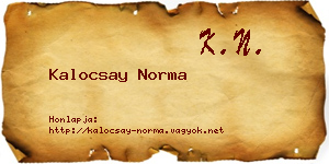 Kalocsay Norma névjegykártya